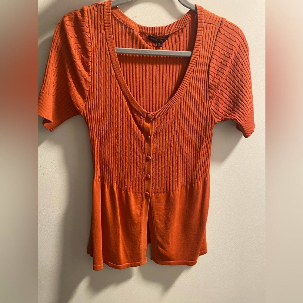Linda Matthew’s Burnt Orange Blouse